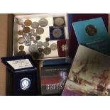 SMALL BOX OF MIXED COINS, 1982 PIEDFORT