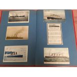 ALBUM OF SHIPPING POSTCARDS, NAVAL AND M