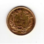 USA: 1857 GOLD INDIAN HEAD DOLLAR