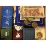 GB COINS: BOX WITH SILVER PROOF CROWNS (