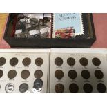 MIXED COINS, GB PENNIES IN AN ALBUM WITH