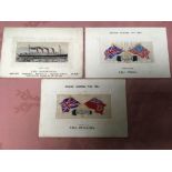 TRIO OF WOVEN SILKS, RMS MAURETANIA, IVE