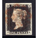 GB: 1840 1d BLACK PLATE 4 OK, VERY FINE