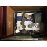 GB COINS: SHOEBOX OF PROOF SETS, CROWNS