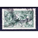 GB: 1913 WATERLOW £1 DULL BLUE GREEN USE