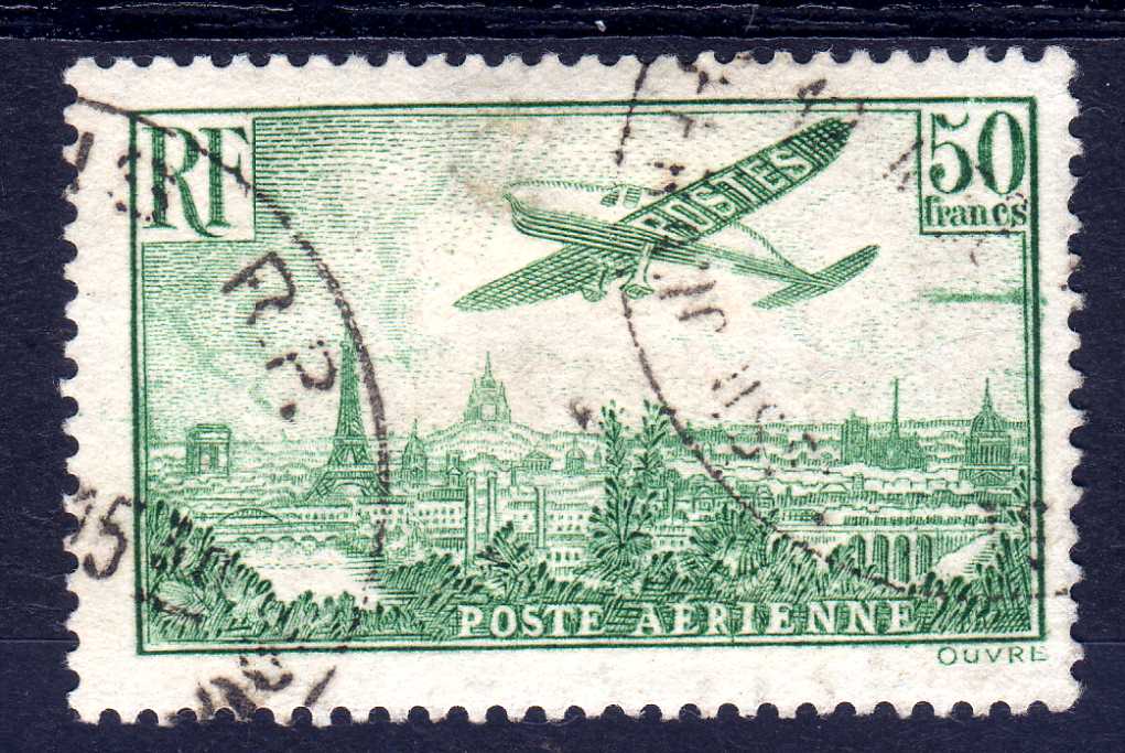 FRANCE: 1936 50f AIR FINE USED SG 540