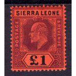 SIERRA LEONE: 1907-12 £1 PURPLE AND BLAC