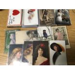 MIXED POSTCARDS, GLAMOUR, ROMANCE ETC. (