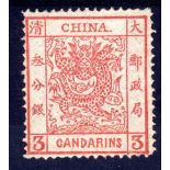 CHINA: 1878-83 LARGE DRAGON 3ca UNUSED N