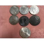 TUB WITH LARGER SILVER COINS, USA DOLLAR