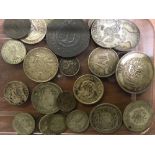 TUB OF MIXED MAINLY SILVER COINS, ALSO B