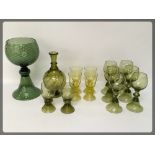 PERIOD GLASS TO INCLUDE SET OF 6 GREEN D