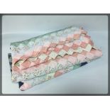 HANDMADE PATCHWORK QUILT OF GREEN PINK A