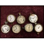 SEVEN POCKET WATCHES/CLOCKS A/F