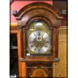 A MID C18TH WALNUT ARCHED DIAL EIGHT DAY