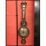 A GEORGIAN WHEEL BAROMETER BY W.R. LAST