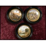 THREE FRAMED POT LIDS