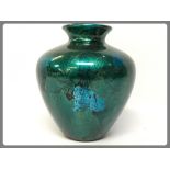 LARGE GREEN LUSTRE FINISH GREEN ART POTT