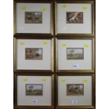 A set of twelve 19th century coloured lithographs of country pursuits, including hare coursing,