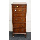 Burton Reproductions Limited, a mahogany tallboy chest, the rectangular top with moulded edge over