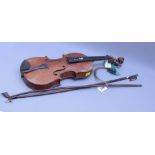 A 19th century French 'Garrodus' full size violin with well carved scroll and figured two piece