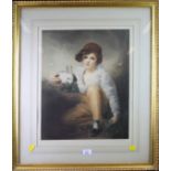 After Sir Henry Raeburn Boy and Rabbit a coloured engraving by Ellen Jowett signed in pencil by