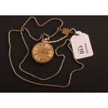 A Victorian 18ct gold open faced pocket watch, the foliate engraved dial with Roman numerals,