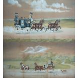 Henry William Standing (fl.1895-1900) A coach and four, driving at speed watercolour, signed and