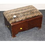 An early 20th century Camco Leg Rest Stool, with upholstered sliding seat