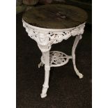 A probably Gaskell & Chambers 19th century cast iron W G Grace circular pub/tavern table, with