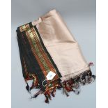 A brown, black and gold sari