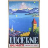After O Landolt Lucerne a promotional tourism poster circa 1930s printed by Fretz Brothers, Zurich