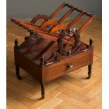 A George IV mahogany music Canterbury with wreath and x frame super structure. Fitted with a