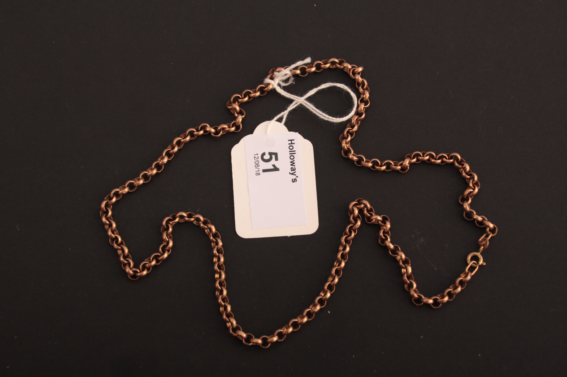 A 9ct gold open link necklace, length 60cm