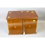 A Victorian mahogany, satinwood crossbanded humidor, the rectangular top with moulded edge over a
