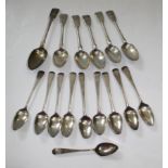 A set of six Old English pattern teaspoons, monograms engraved to terminals, London 1802, by