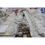 A mixed lot of fabric and lace