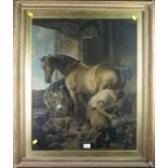 After Sir Edwin Landseer, Shoeing The Bay Mare. An early 20th century coloured lithograph, 74 x