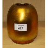 A J Durand of France Art Glass vase of ovoid form with golden metallic lustre finish, bearing etched