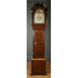 Thomas Taylor, Sandbach, an early 19th century oak mahogany crossbanded longcase clock, arched brass