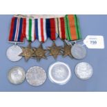 A second world war group of six medals, War and Defence, Italy, France and Germany, 1939 - 1945