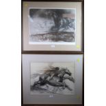 After Pietro Annigoni (1910-1988) Wild running horses a lithograph, signed to margin 42 x 55cm