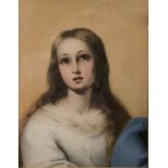 Edwardian British School Bust length portrait of The Virgin Mother oil on canvas 43 x 31.5cm
