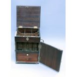 A George III mahogany apothecary's table cabinet, with twin brass side handles and fitted