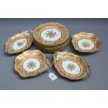 A 19th century Spode Felspar porcelain part dessert service, comprising seven 23cm diameter