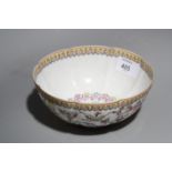 A Chinese, probably 1950s, famille rose decorated eggshell porcelain bowl, of lobed outline, painted
