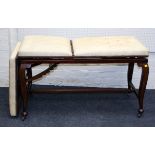 An Edwardian mahogany physicians metamorphic treatment couch, with ratchetting and inclining seat,