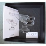 Bentley Lalique glass mascot, a very special signed Lalique Flying B commissioned by Bentley, made