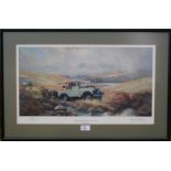 A print of a Landrover Series One by Bernard Willington