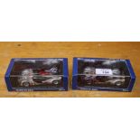 Two Spark 1:43 cased 2009 Audi R15 cars, signed by A Premat and one other driver of that race